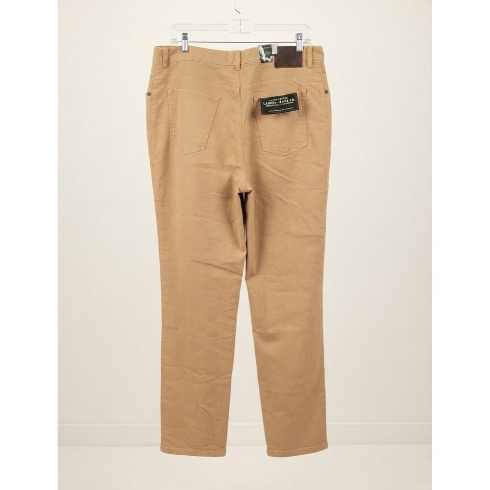 khaki- straight-leg cotton stretch jeans by Lauren Ralph Lauren Jeans Co. Sz 18W
